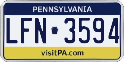 PA license plate LFN3594