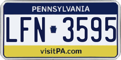 PA license plate LFN3595