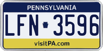 PA license plate LFN3596