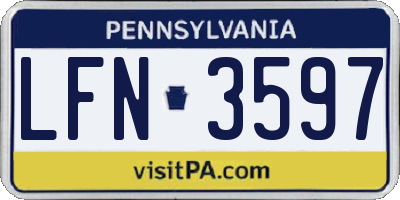 PA license plate LFN3597