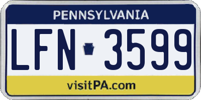 PA license plate LFN3599