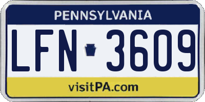 PA license plate LFN3609