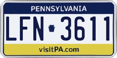 PA license plate LFN3611