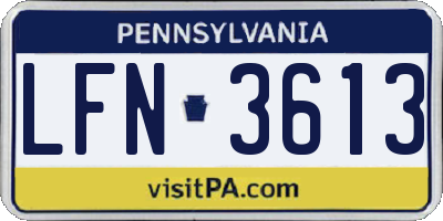 PA license plate LFN3613