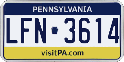 PA license plate LFN3614