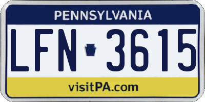 PA license plate LFN3615