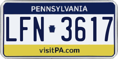PA license plate LFN3617