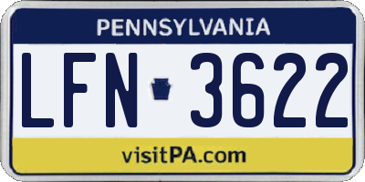 PA license plate LFN3622