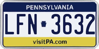 PA license plate LFN3632