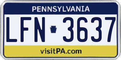 PA license plate LFN3637
