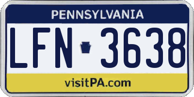 PA license plate LFN3638