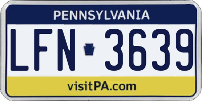 PA license plate LFN3639