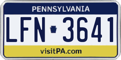 PA license plate LFN3641