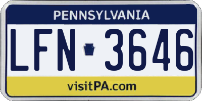 PA license plate LFN3646