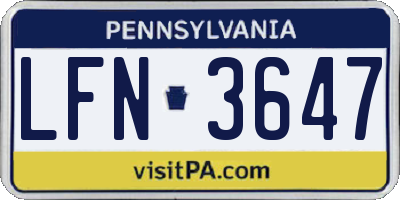 PA license plate LFN3647