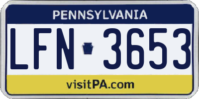 PA license plate LFN3653