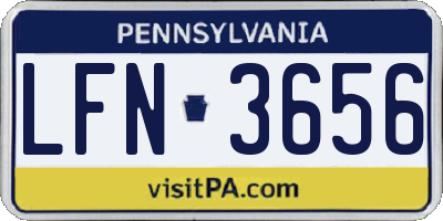 PA license plate LFN3656
