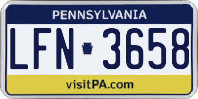 PA license plate LFN3658