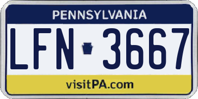 PA license plate LFN3667