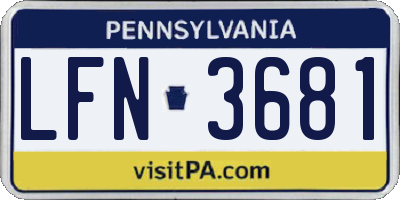 PA license plate LFN3681