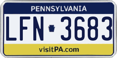 PA license plate LFN3683