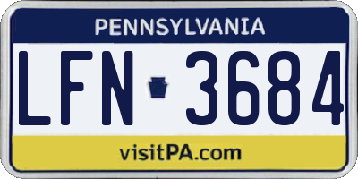 PA license plate LFN3684