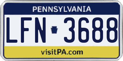 PA license plate LFN3688