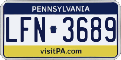 PA license plate LFN3689