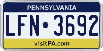 PA license plate LFN3692