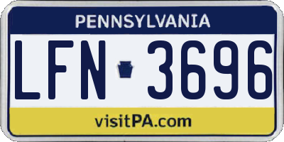 PA license plate LFN3696