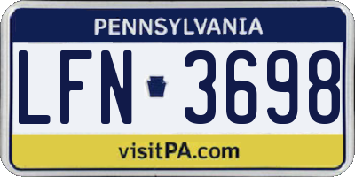 PA license plate LFN3698