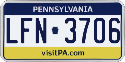 PA license plate LFN3706