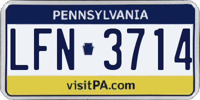 PA license plate LFN3714