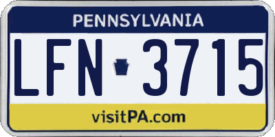 PA license plate LFN3715