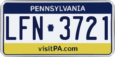 PA license plate LFN3721