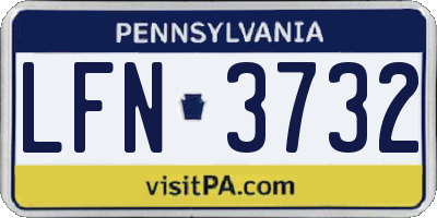 PA license plate LFN3732
