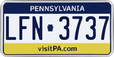 PA license plate LFN3737