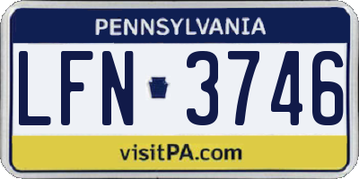 PA license plate LFN3746