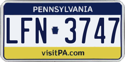 PA license plate LFN3747
