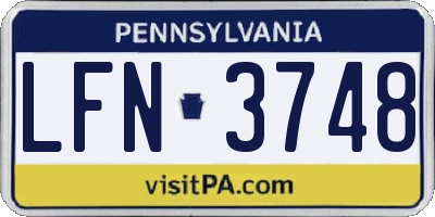 PA license plate LFN3748