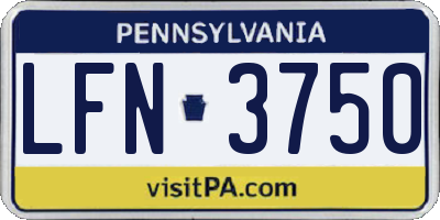 PA license plate LFN3750