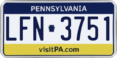 PA license plate LFN3751