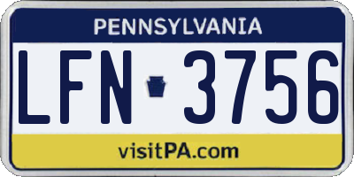 PA license plate LFN3756