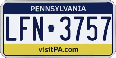 PA license plate LFN3757