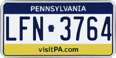 PA license plate LFN3764