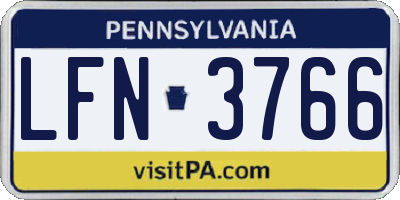 PA license plate LFN3766