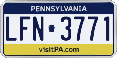 PA license plate LFN3771