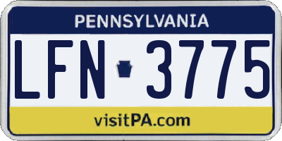 PA license plate LFN3775