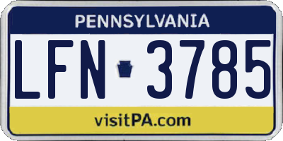 PA license plate LFN3785
