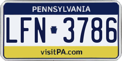 PA license plate LFN3786